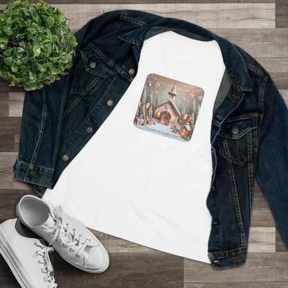 💖🏡 Pink Christmas Village - Oh Come, Let Us Adore Him ✨🎄 - Women's Softstyle Tee - Whippie's