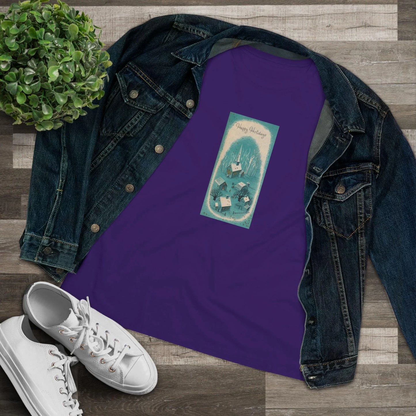 Happy Holidays - Vintage Village - Women's Tee - Whippie's