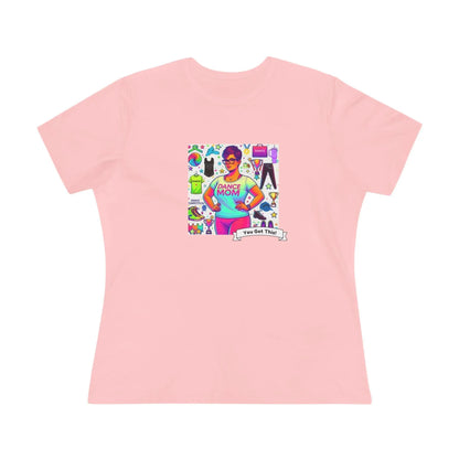 Dance Mom: "You've Got This" - Brunette with Glasses Mom - Short Hair - Boy Dancer - Women's Softsyle Tee - Whippie's