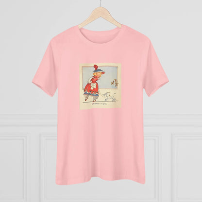 Christmas is Here - Vintage Girl with Poodle - Women's Softstyle Tee - Whippie's