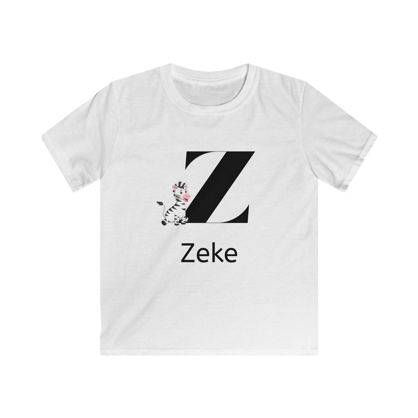 Alphabet Adventures: Letter Z - Zany Zebra Youth Tee - Personalizable - Whippie's