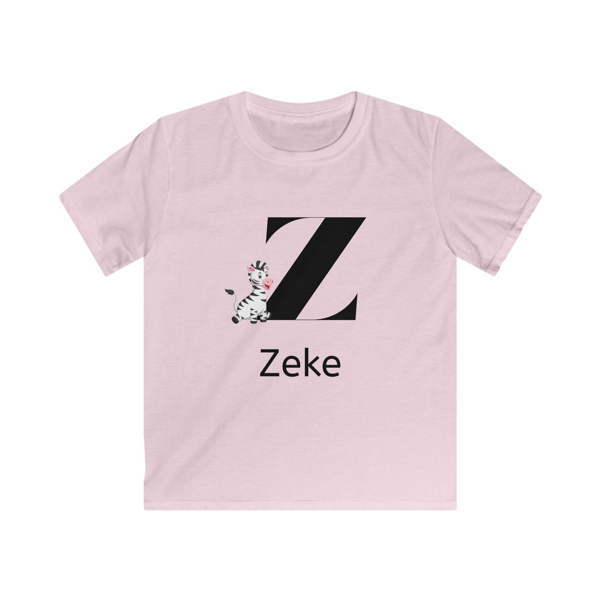 Alphabet Adventures: Letter Z - Zany Zebra Youth Tee - Personalizable - Whippie's