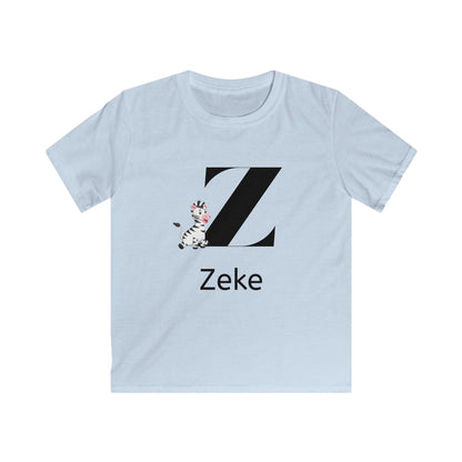Alphabet Adventures: Letter Z - Zany Zebra Youth Tee - Personalizable - Whippie's
