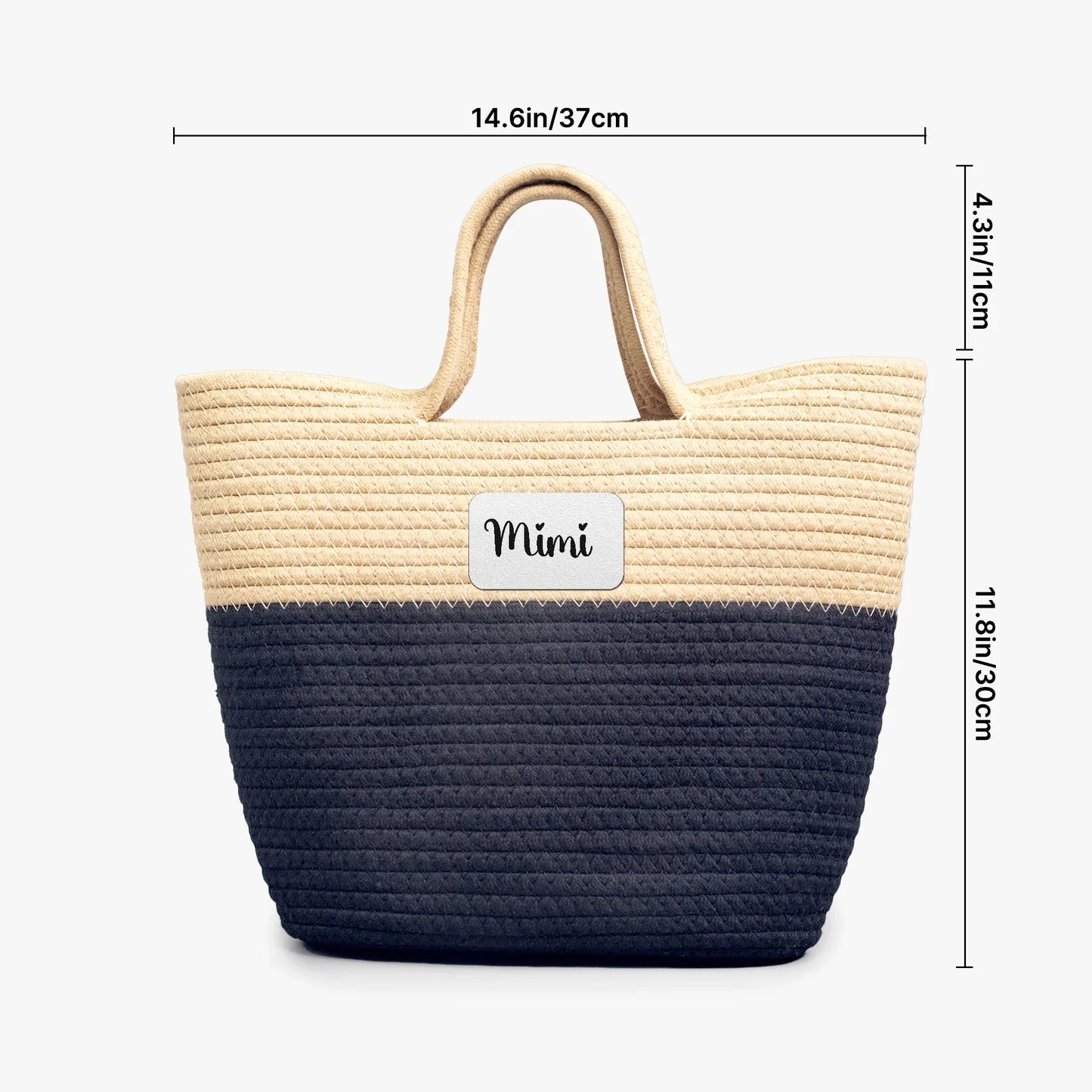 1233. Handwoven Straw Bag - Personalizable - Whippie's