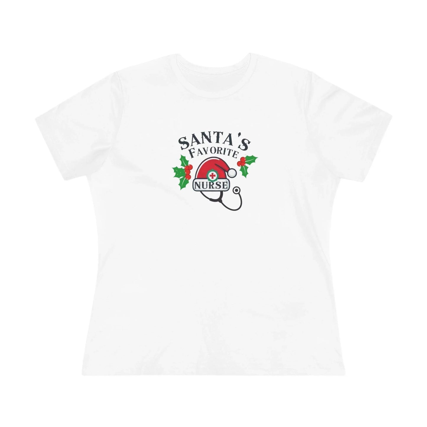 Santa's Favorite Nurse 🎅⚕️ - Stetoscope and Santa Hat 🎁🎄 - Women's Softstyle Tee - Whippie's