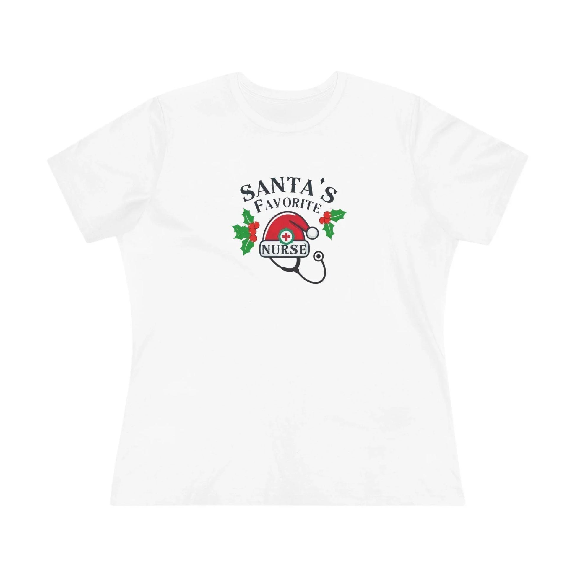 Santa's Favorite Nurse 🎅⚕️ - Stetoscope and Santa Hat 🎁🎄 - Women's Softstyle Tee - Whippie's