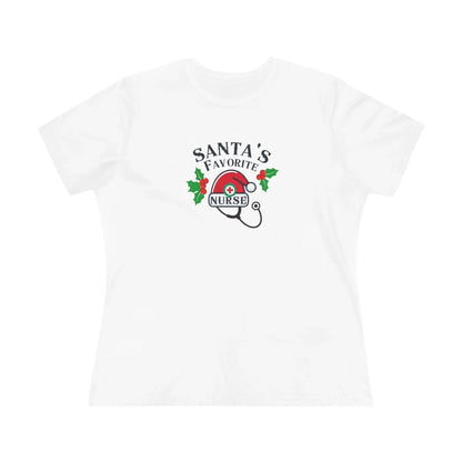 Santa's Favorite Nurse 🎅⚕️ - Stetoscope and Santa Hat 🎁🎄 - Women's Softstyle Tee - Whippie's