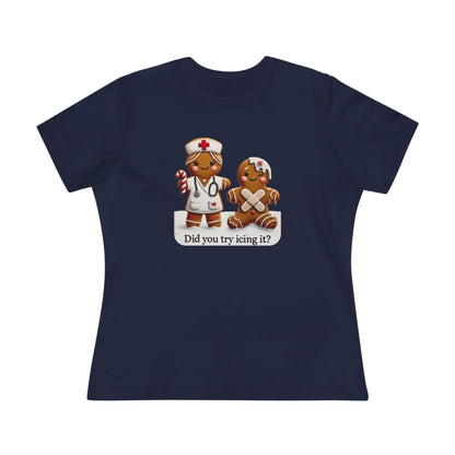 🍪🩹 "Did You Try Icing It?" 👩‍⚕️🎄 - Women's Softstyle Tee - Whippie's