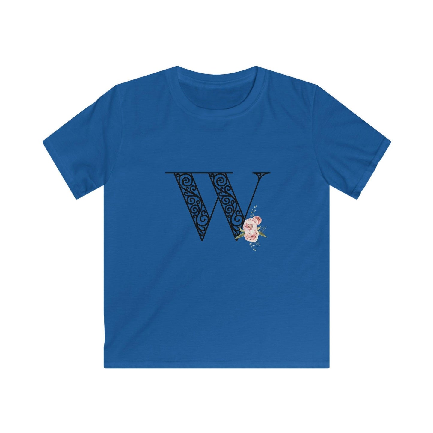 Floral Letters: Letter W - Kids Softstyle Tee - Whippie's