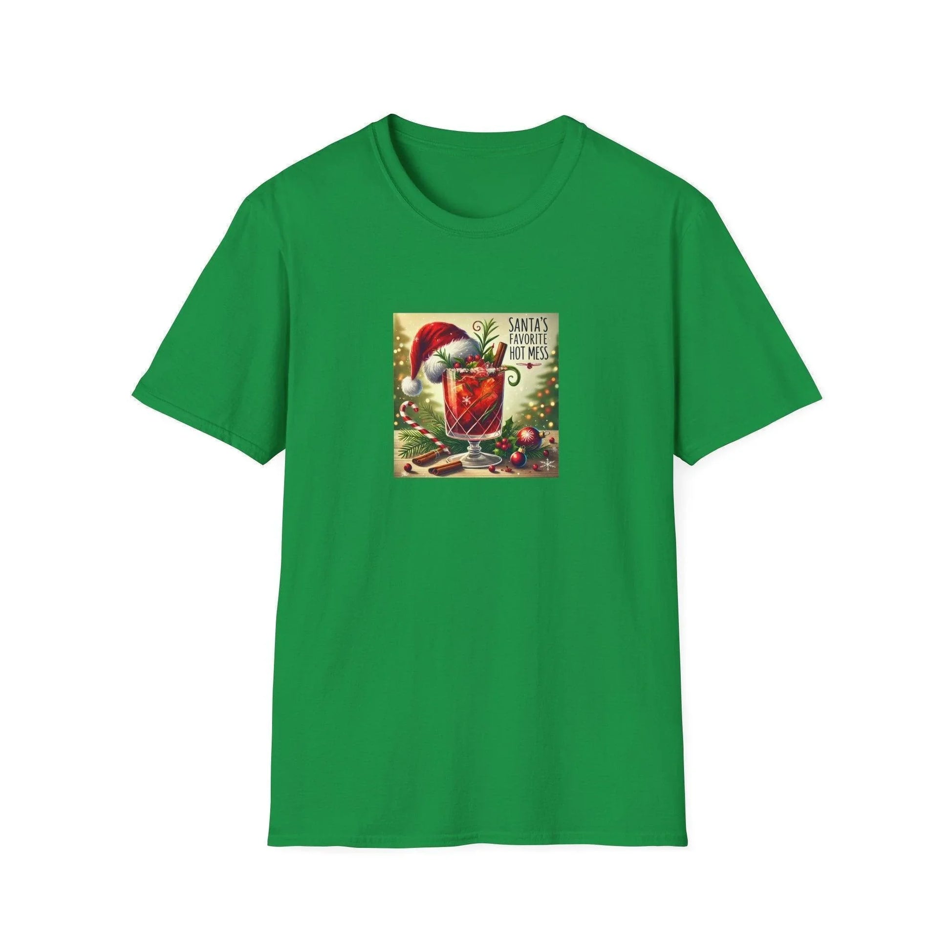 Santa's Favorite Hot Mess 🎅🎄🍹 - Unisex Softstyle T-shirt - Whippie's