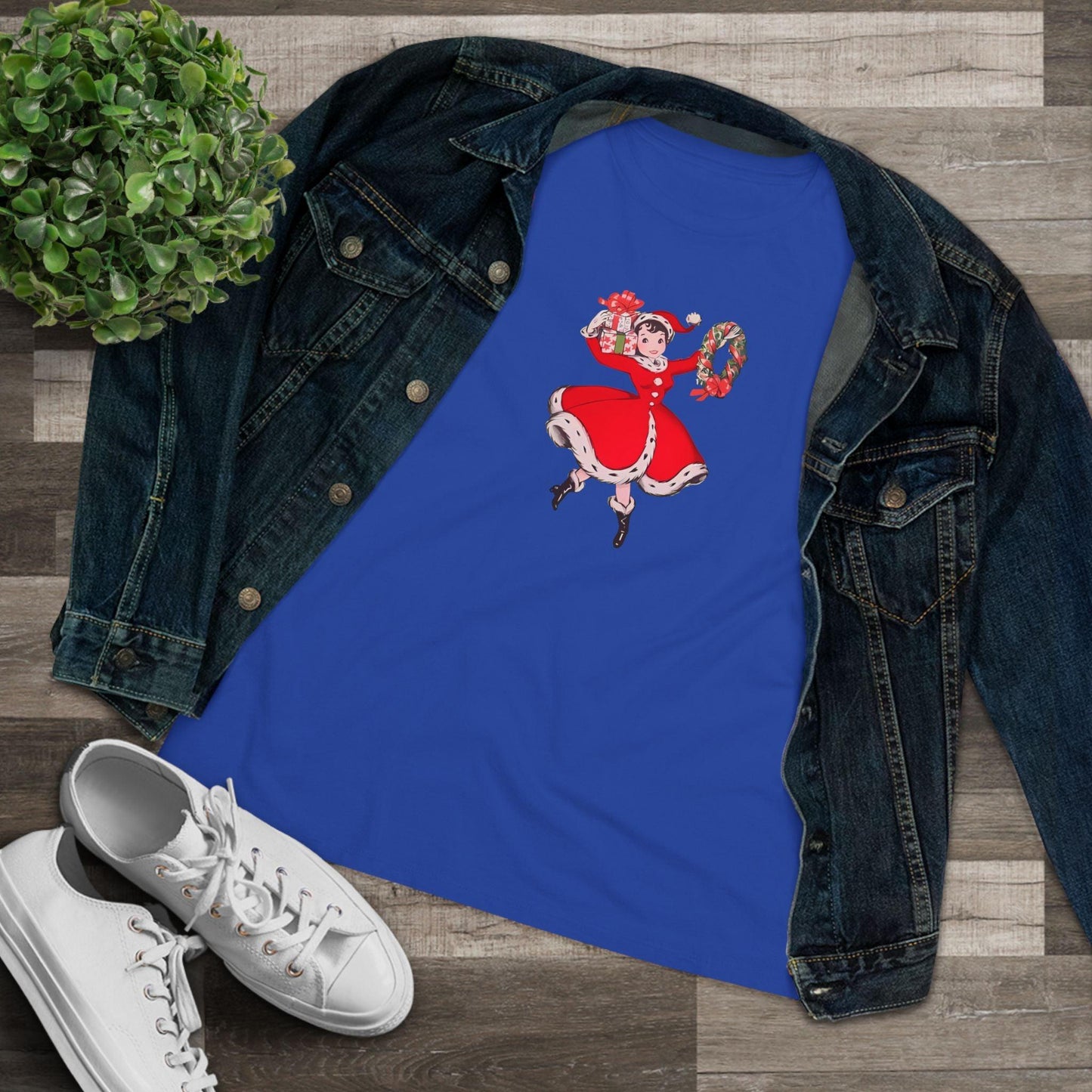 Retro Woman with Wreath - Women's Softstyle Tee - Whippie's