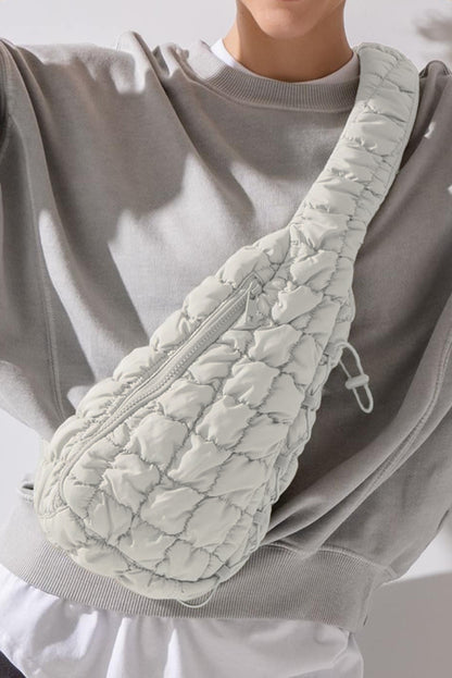 Marshmallow Quilted Sling Bag | Drawstring Crossbody Bag