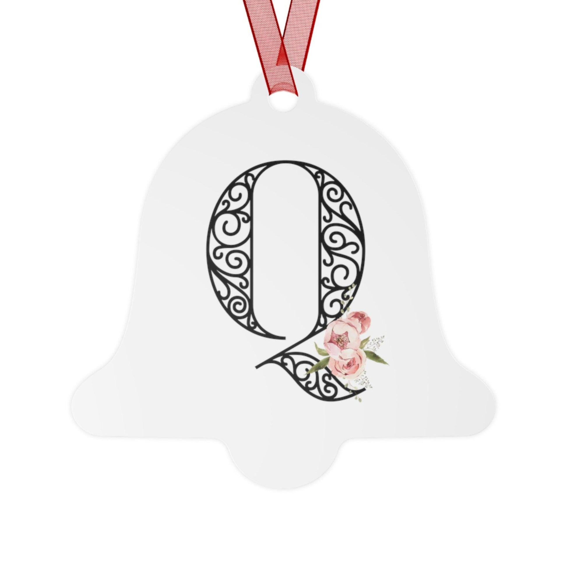 Floral Letters: Letter Q - Metal Christmas Ornament - Whippie's