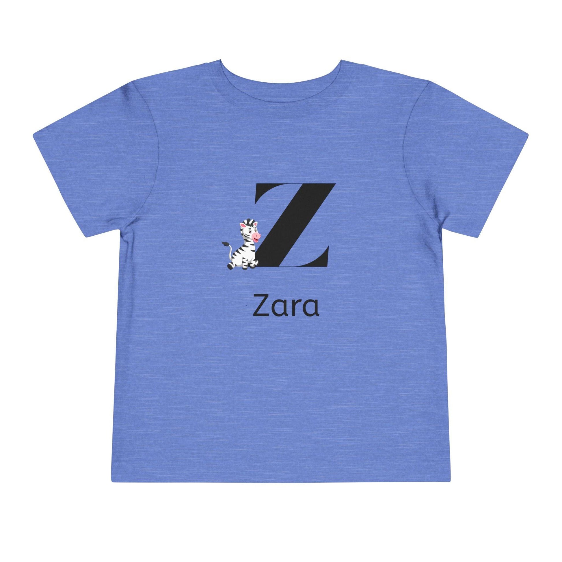Alphabet Adventures: Letter Z - Zany Zebra Toddler Tee - Personalizable - Whippie's