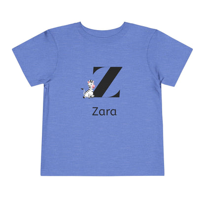 Alphabet Adventures: Letter Z - Zany Zebra Toddler Tee - Personalizable - Whippie's