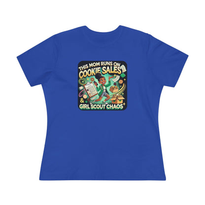 This Mom Runs on Cookies and Girl Scout Chaos - Women's Tee - Embrace the Girl Scout Hustle! (Leader Edition) - Whippie's