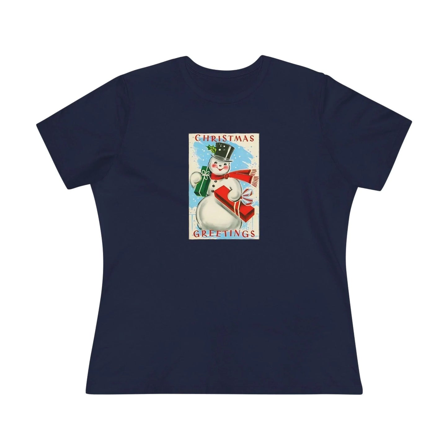 Christmas Greetings - Snowman - Women's Tee - Whippie's