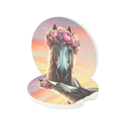 Horse Dreams Soapstone Car Coasters - Absorb Spills with Equestrian Style! 🐴✨ - Whippie's