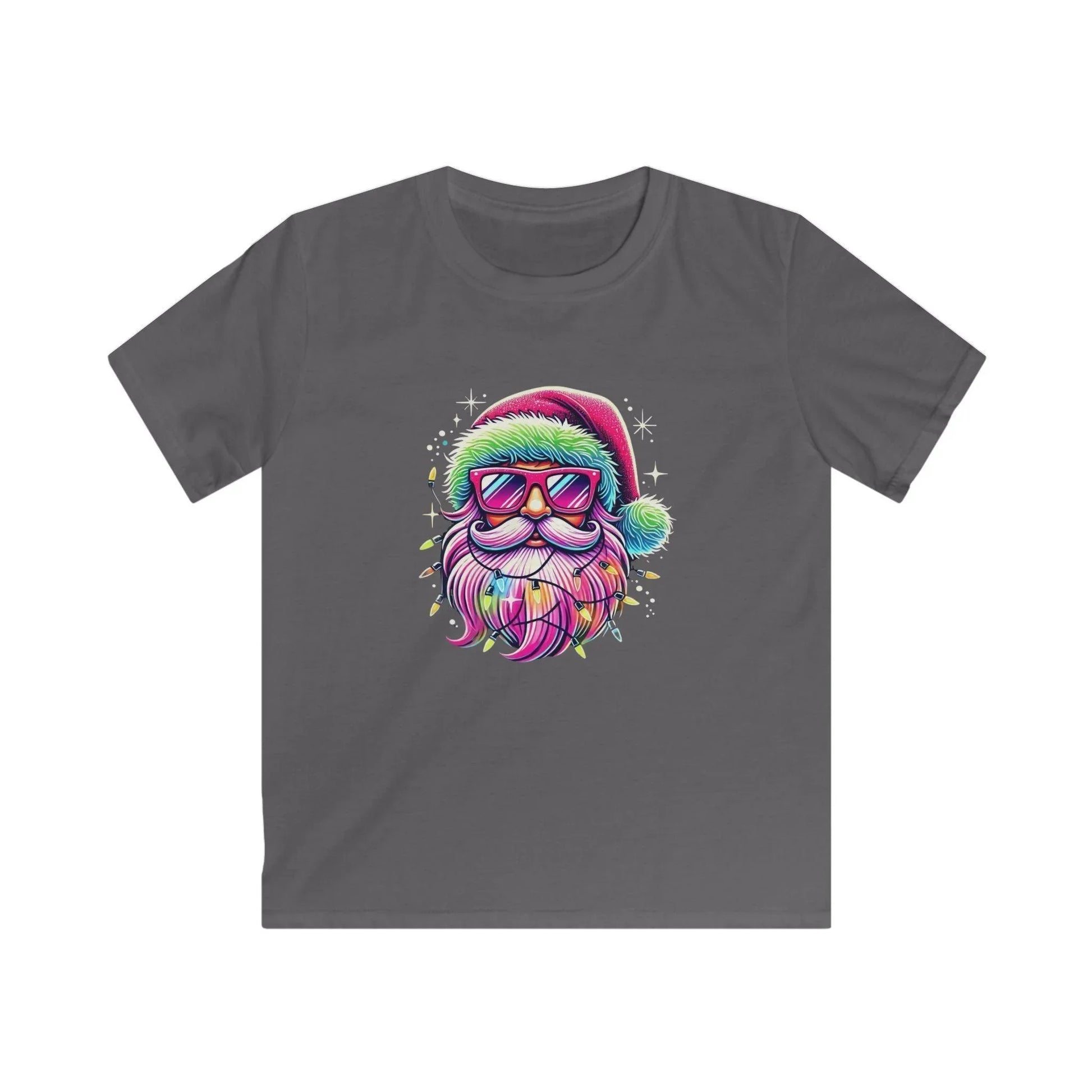 Shine Bright Like Santa! ✨🎅🎄🌈 Kids Softstyle Tee - Whippie's