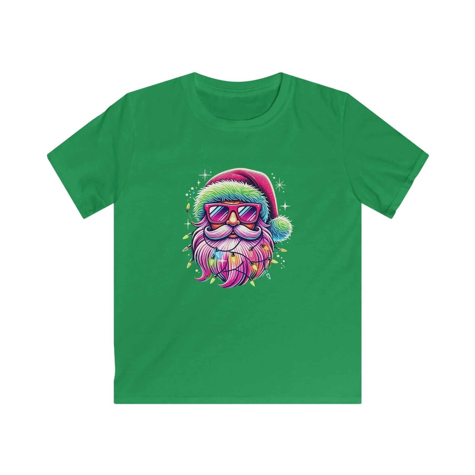 Shine Bright Like Santa! ✨🎅🎄🌈 Kids Softstyle Tee - Whippie's