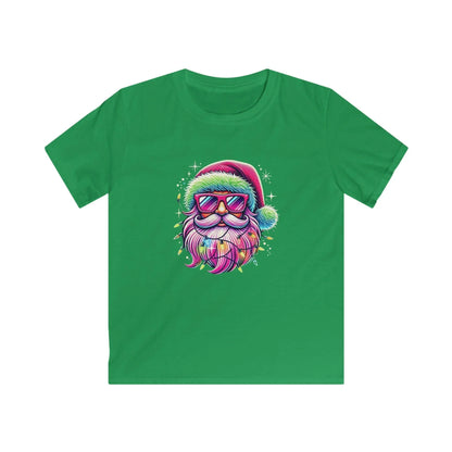Shine Bright Like Santa! ✨🎅🎄🌈 Kids Softstyle Tee - Whippie's