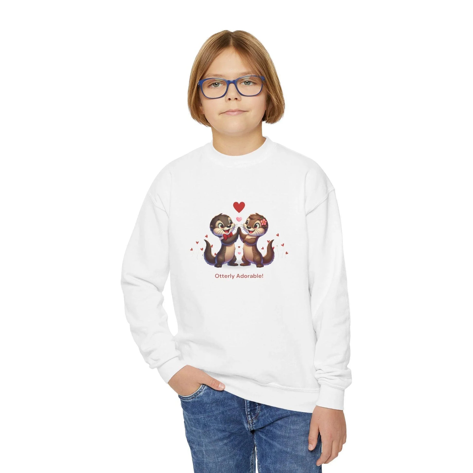 Otterly Adorable! Youth Crewneck Sweatshirt - Cute and Cozy 💖🦦 - Whippie's