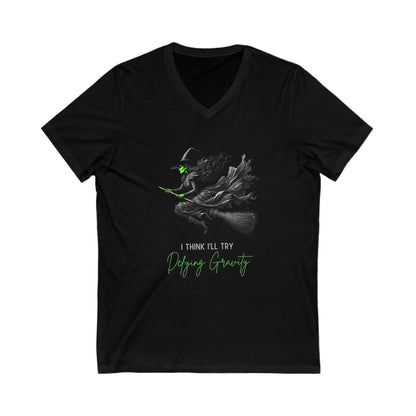 Wicked - I Think I'll Try Defying Gravity - V-neck T-shirt - Whippie's