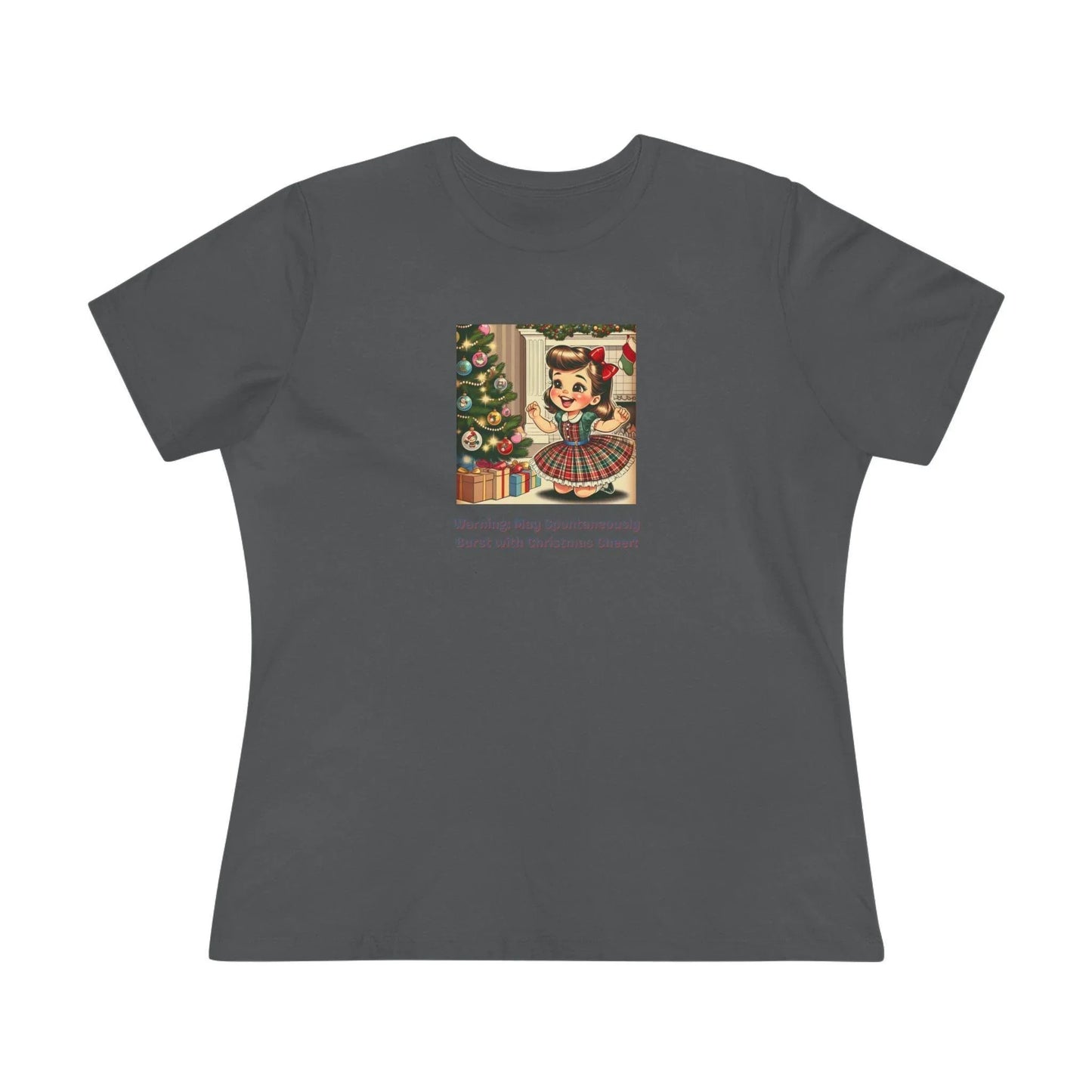 Warning: May Spontaneously Burst with Christmas Cheer! - Women's Softstyle Tee - Whippie's