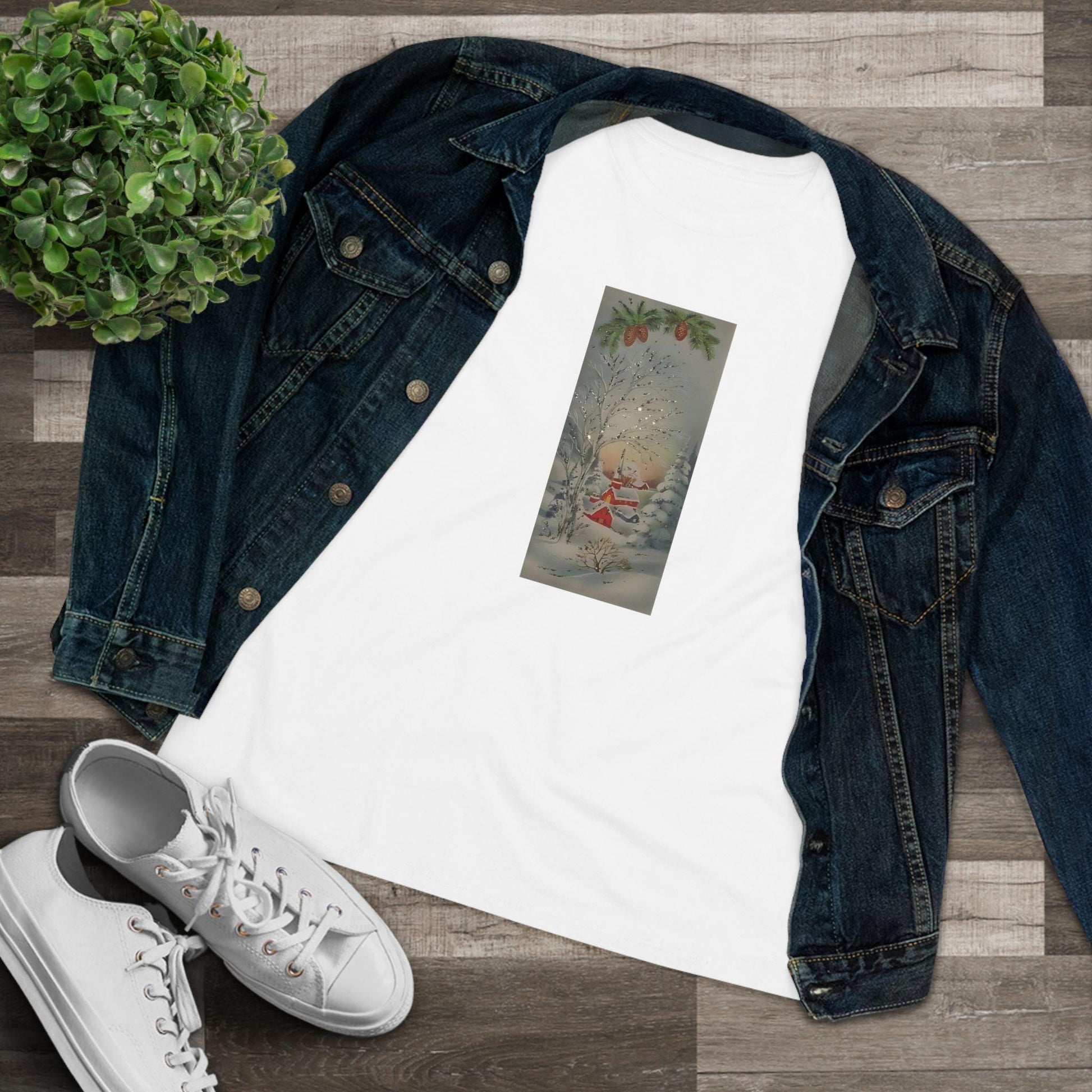 Glittery Winter Village Tee - Sparkle This Season! ✨🎄 Women's Softstyle Tee - Whippie's