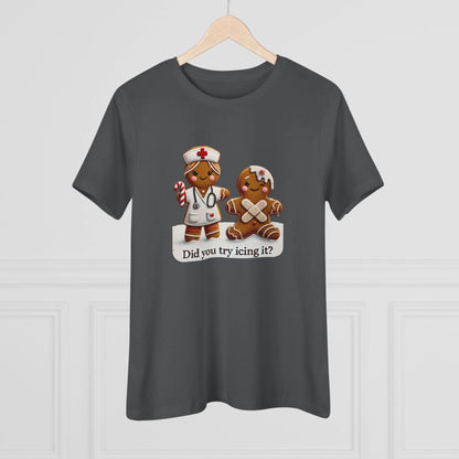🍪🩹 "Did You Try Icing It?" 👩‍⚕️🎄 - Women's Softstyle Tee - Whippie's