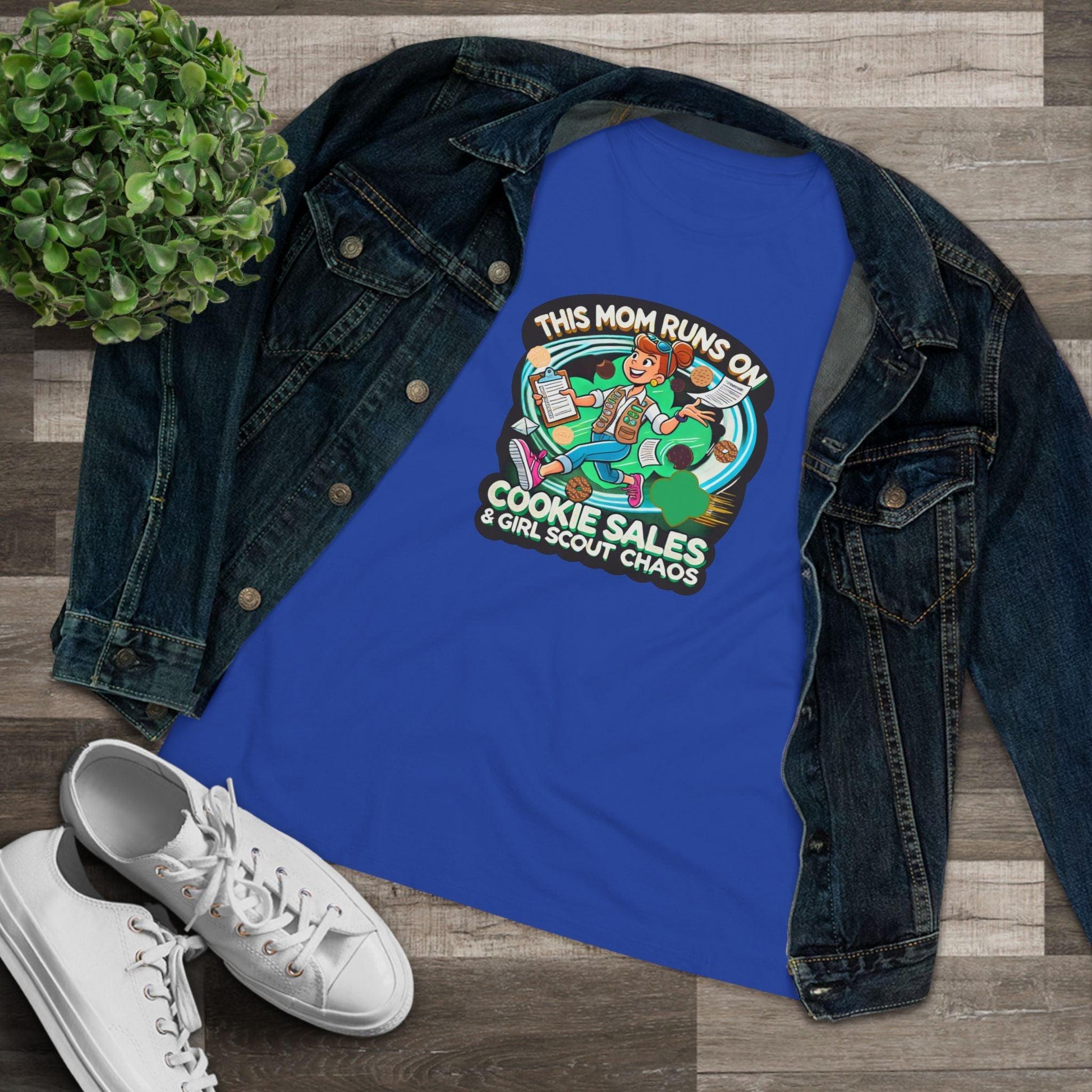 This Mom Runs on Cookies and Girl Scout Chaos - Women's Tee Embrace the Girl Scout Hustle! - Whippie's