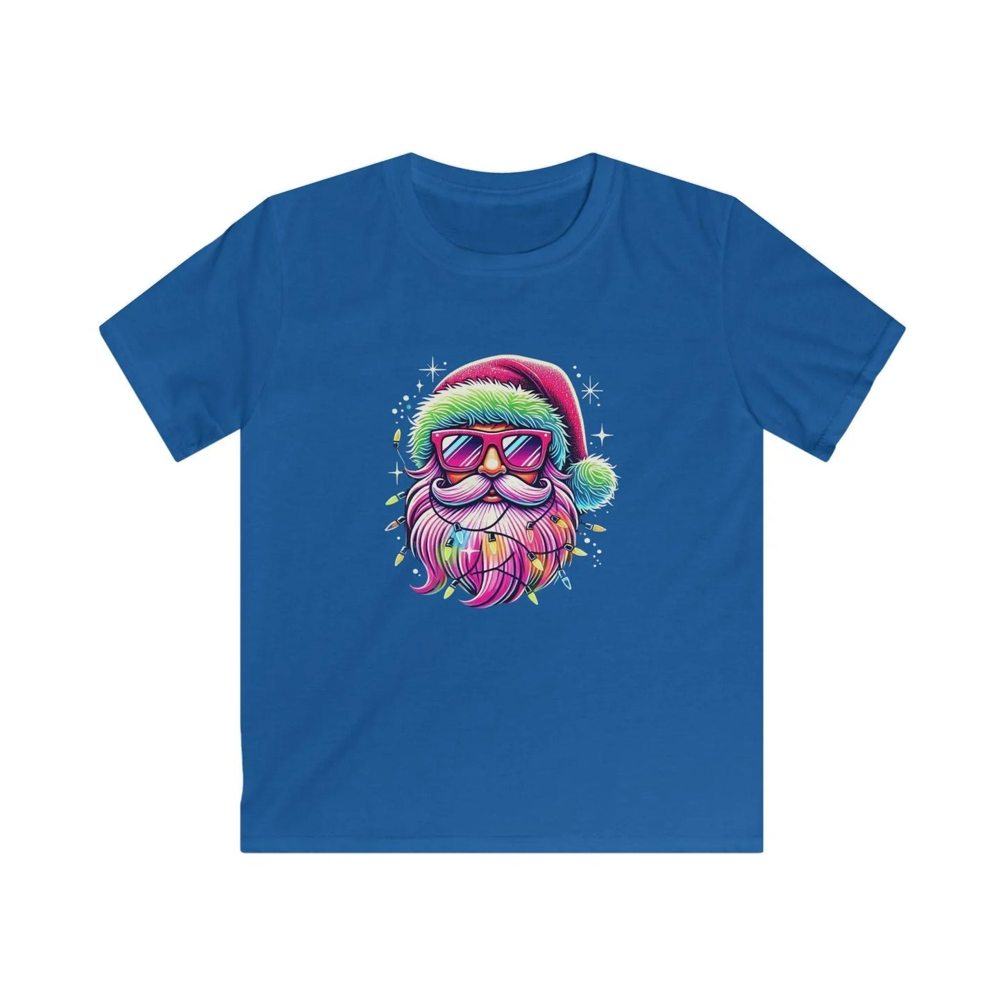 Shine Bright Like Santa! ✨🎅🎄🌈 Kids Softstyle Tee - Whippie's