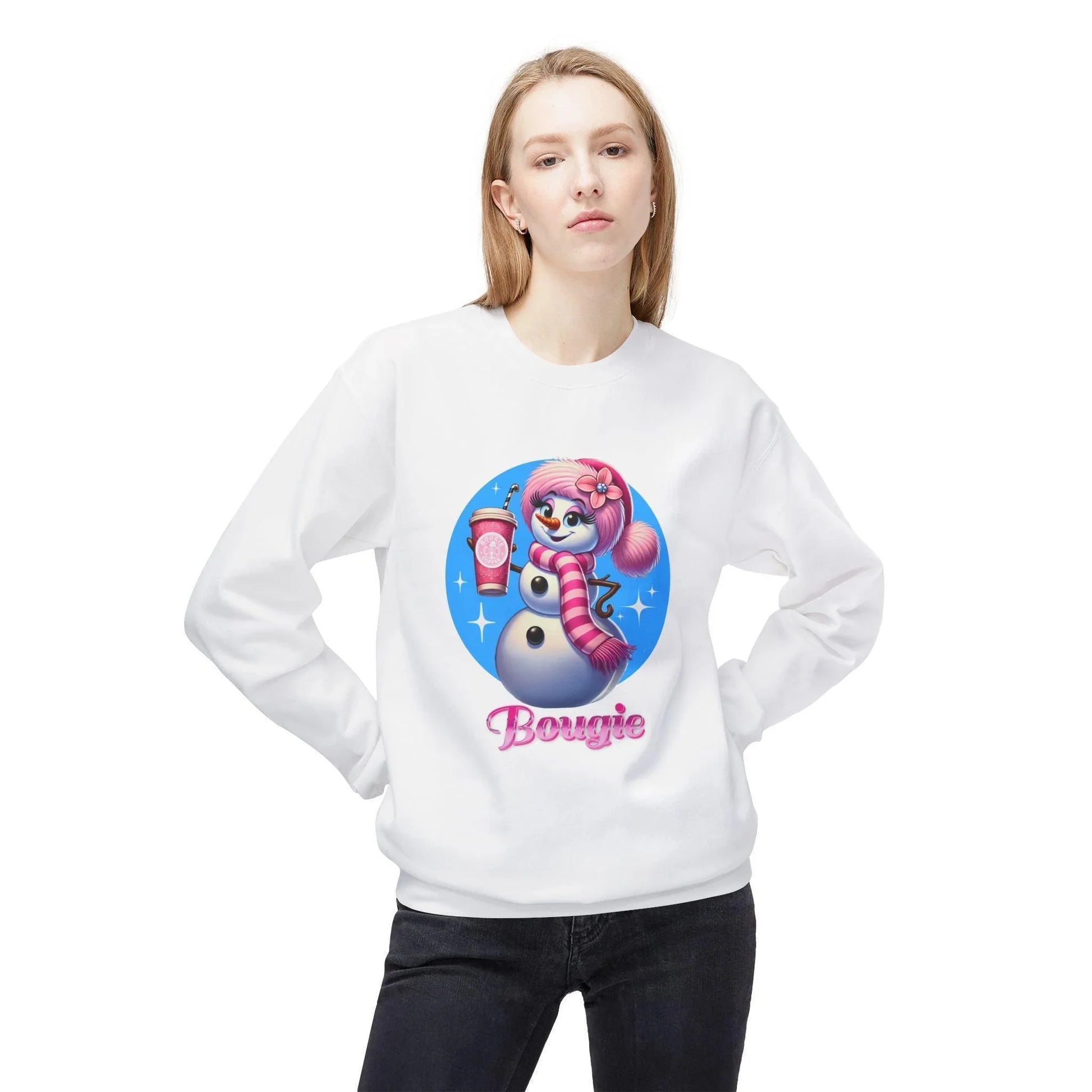 Bougie Snowwoman ❄️⛄☕ Unisex Fleece Sweatshirt ✨ - Whippie's