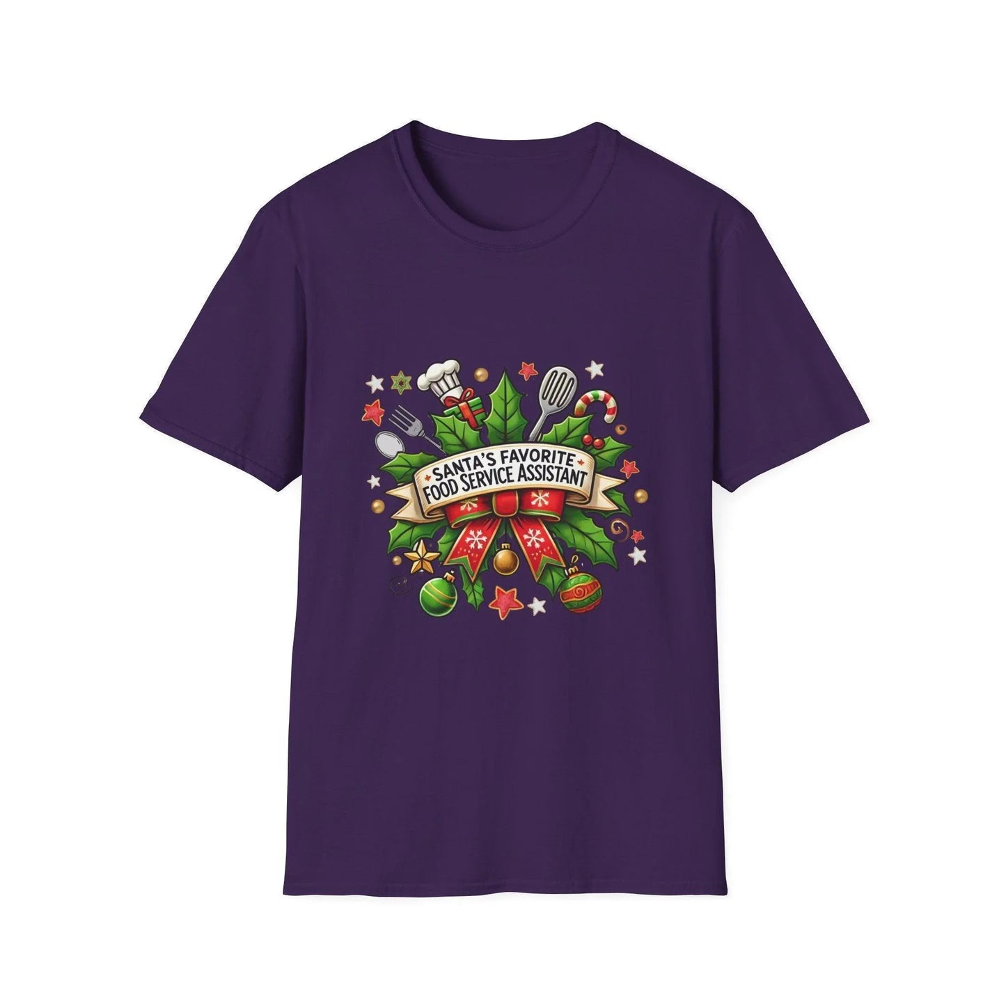 Santa's Favorite School Food Service Assistant Unisex Tee 🍽️🎅 - Whippie's