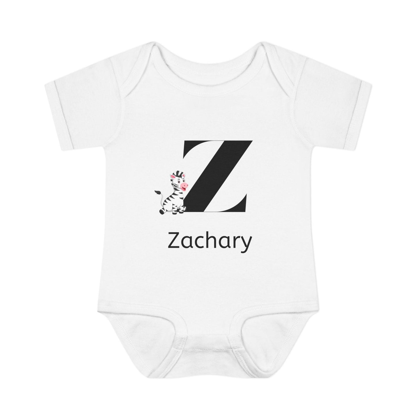 Alphabet Adventures: Letter Z - Zany Zebra Baby Onesie - Personalizable - Whippie's
