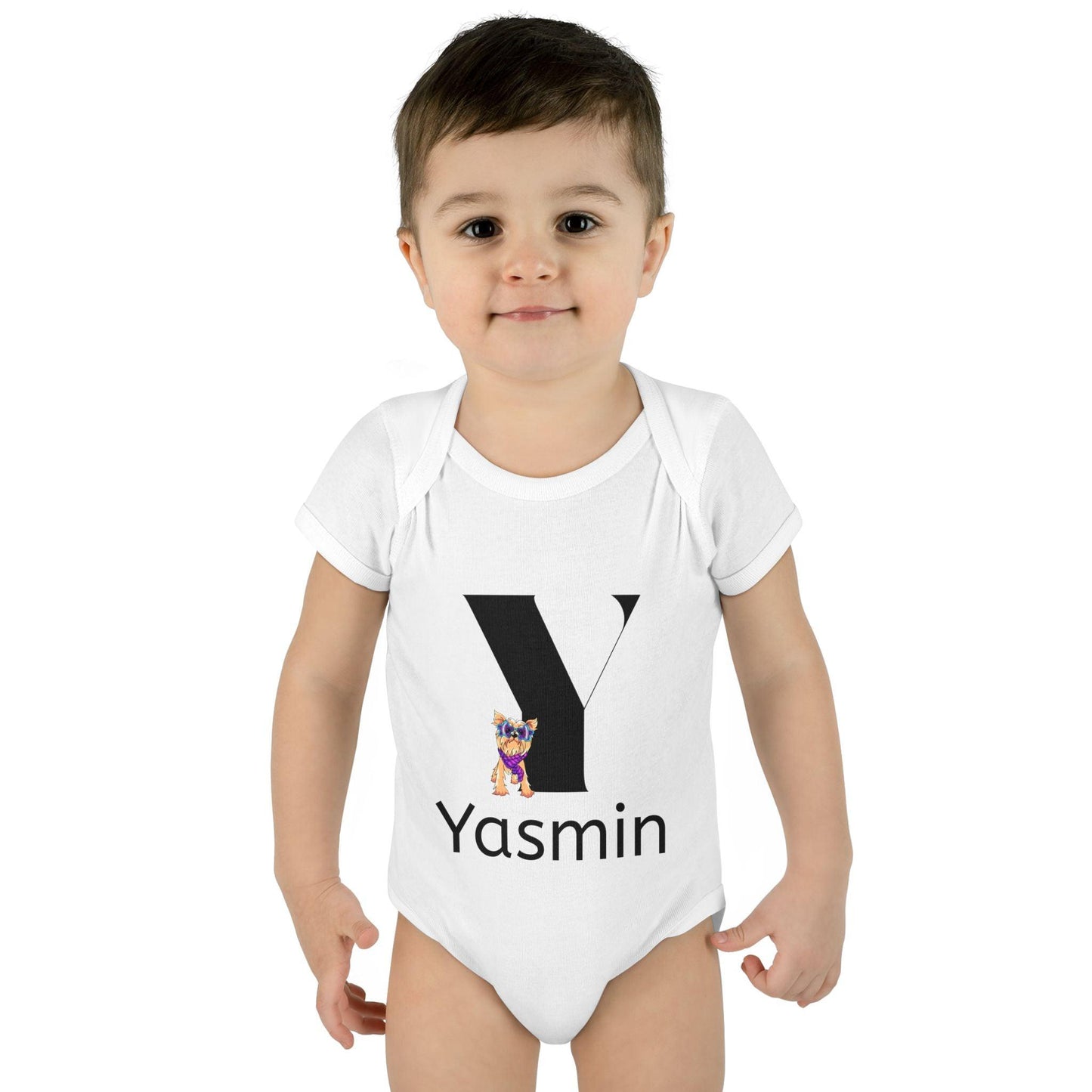 Alphabet Adventures: Letter Y - Yappy Yorkie Baby Onesie - Personalizable - Whippie's