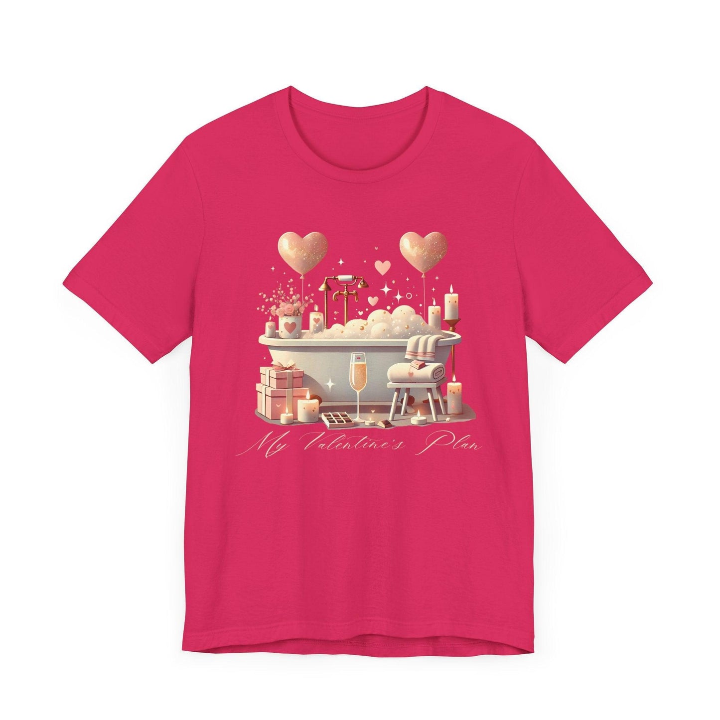 💖 My Valentine's Plan 🛁 Unisex Jersey Tee ✨ Romance, Relaxation, and a Touch of Whimsy! - Whippie's