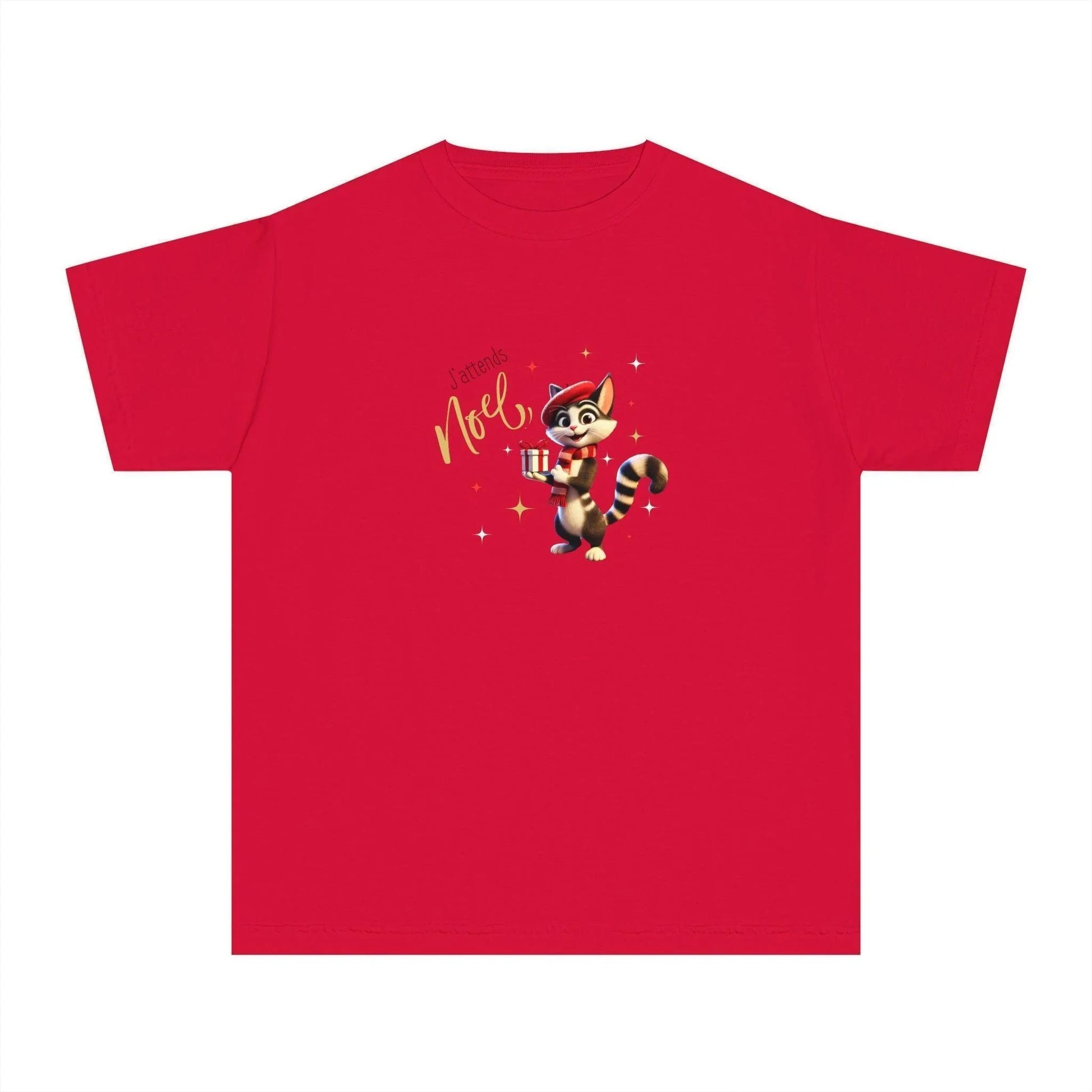 J'attends Noël 🐈‍⬛ Youth Midweight Tee 🎄 A purr-fectly Parisian Christmas for your little one! - Whippie's