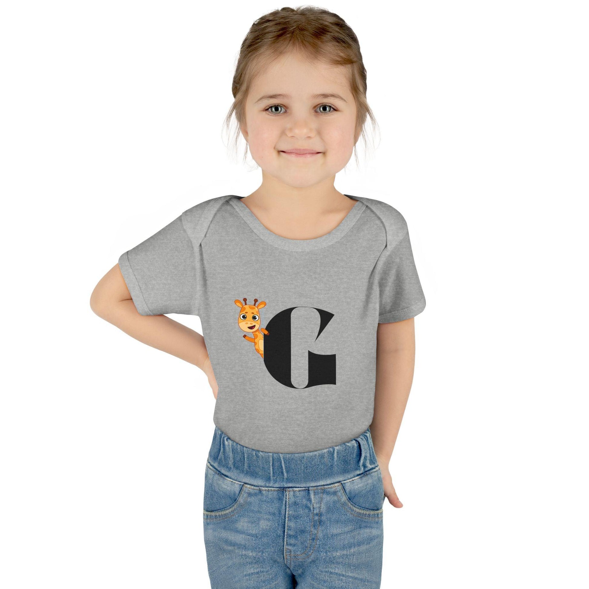 Alphabet Adventures: Letter G - Curious Giraffe Baby Onesie G is for Giggly Giraffe! - Whippie's
