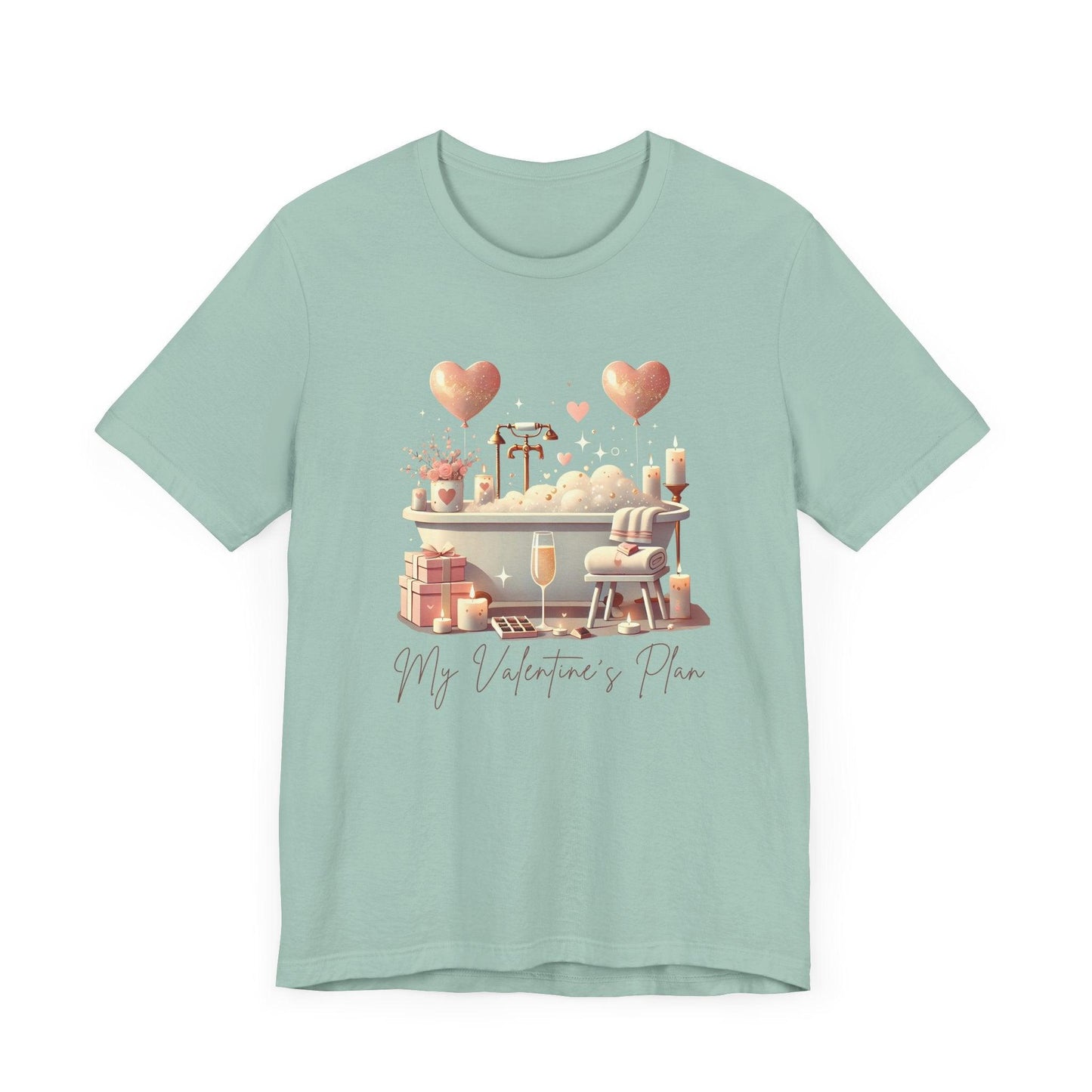 💖 My Valentine's Plan 🛁 Unisex Jersey Tee ✨ Romance, Relaxation, and a Touch of Whimsy! - Whippie's
