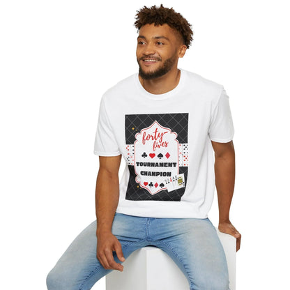 Forty-Fives Tournament Champion - Black Background - Unisex T-Shirt - Whippie's