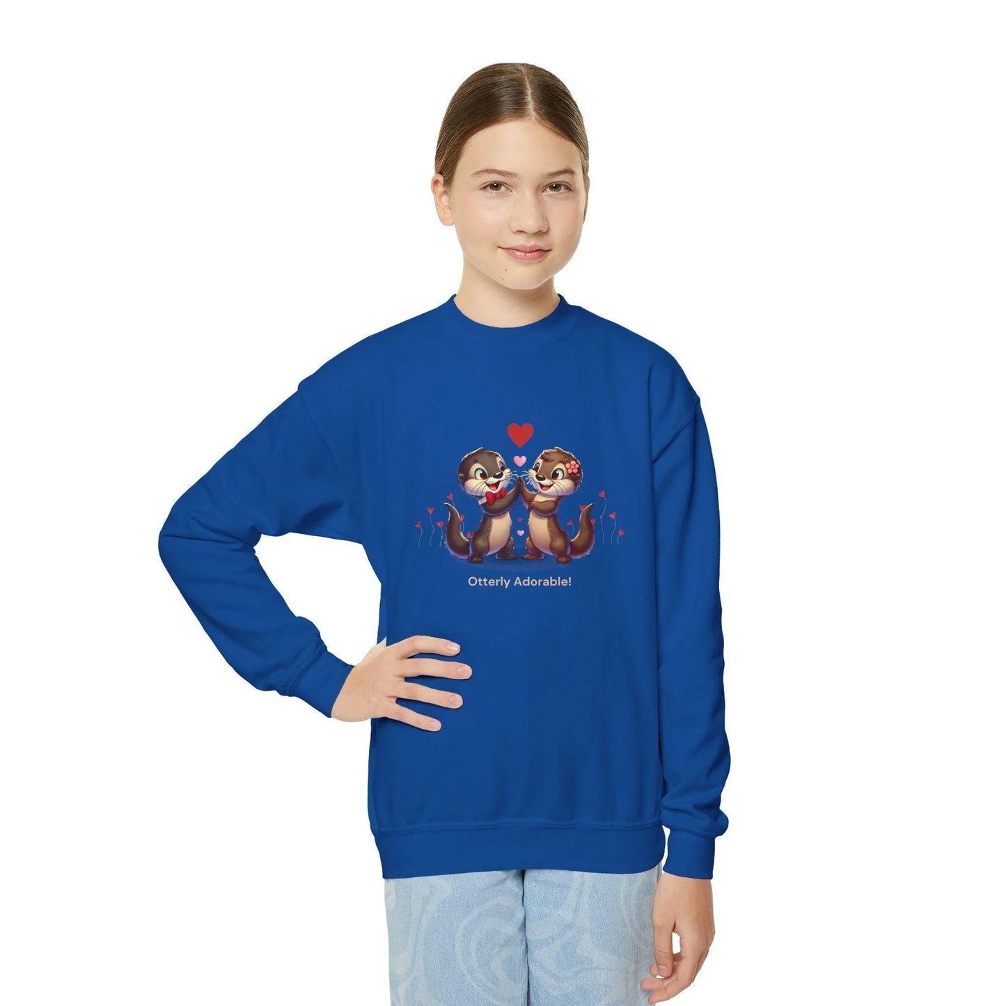 Otterly Adorable! Youth Crewneck Sweatshirt - Cute and Cozy 💖🦦 - Whippie's