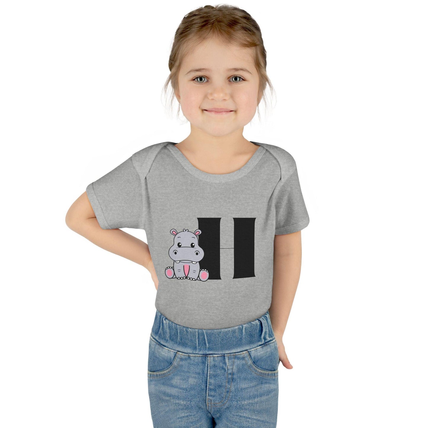 Alphabet Adventures: Letter H - Happy Hippo Baby Onesie H is for Happy Hippo! - Whippie's