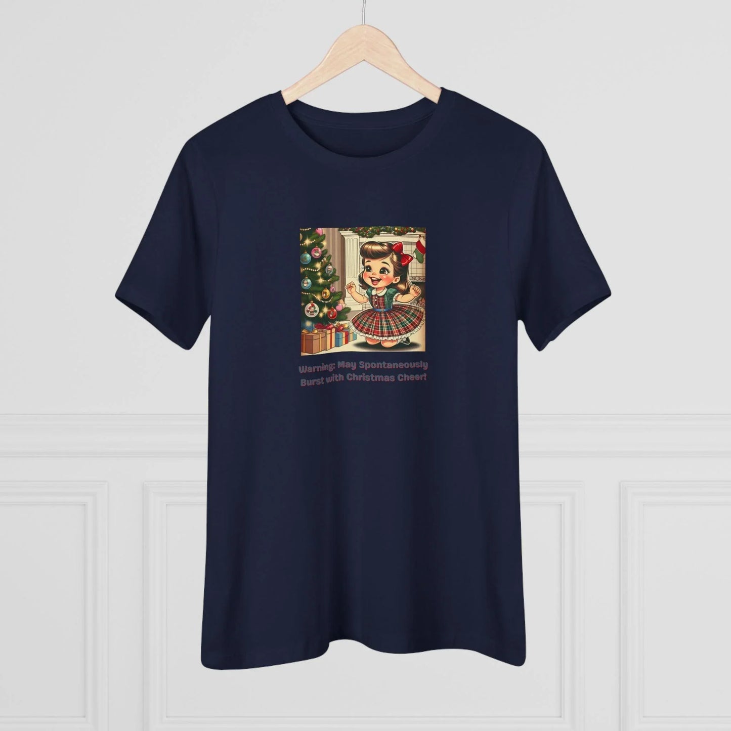 Warning: May Spontaneously Burst with Christmas Cheer! - Women's Softstyle Tee - Whippie's