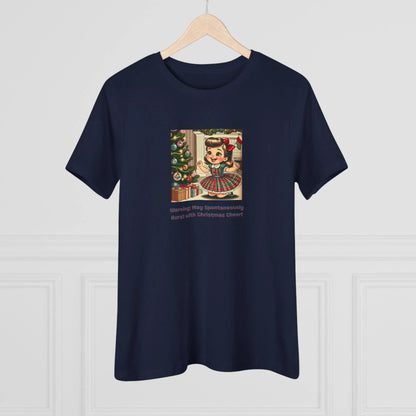 Warning: May Spontaneously Burst with Christmas Cheer! - Women's Softstyle Tee - Whippie's