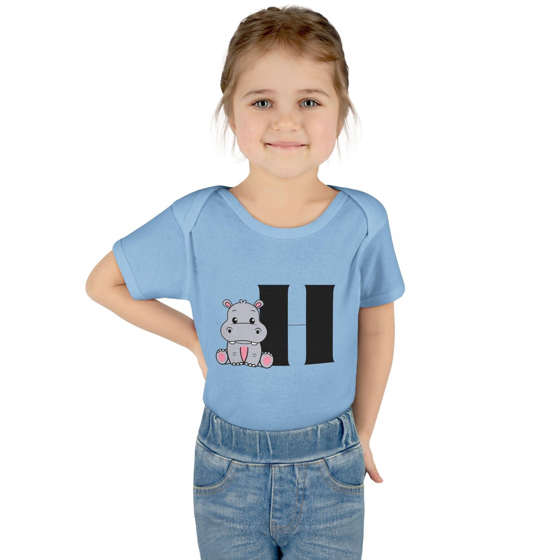 Alphabet Adventures: Letter H - Happy Hippo Baby Onesie H is for Happy Hippo! - Whippie's