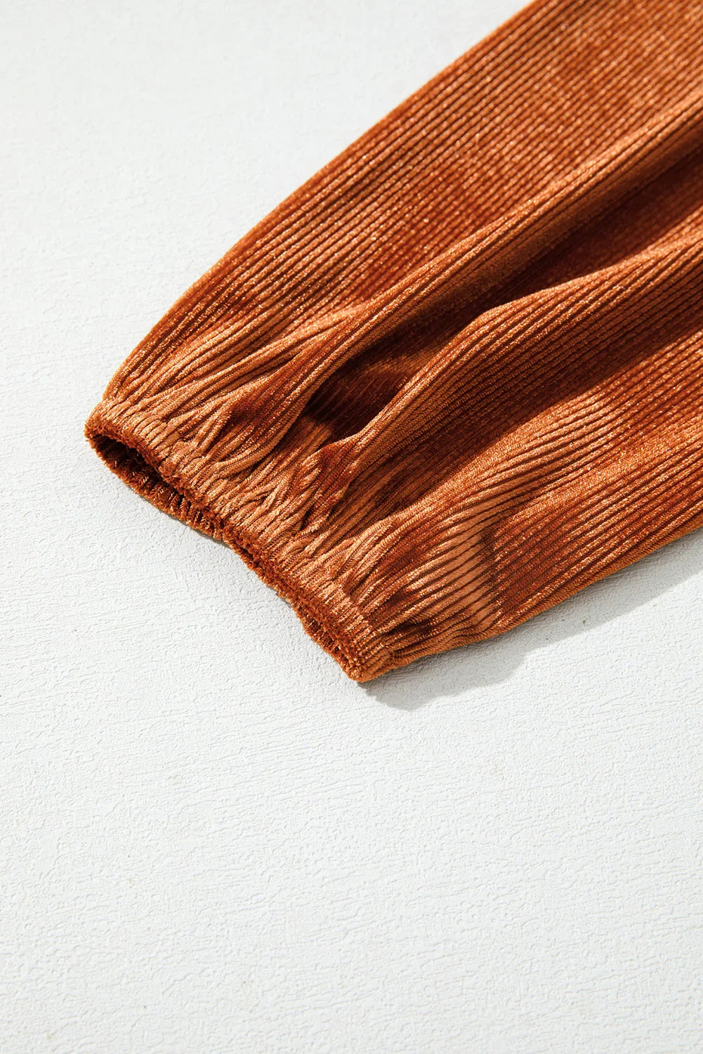 Clay Puff Sleeve Velvet Top