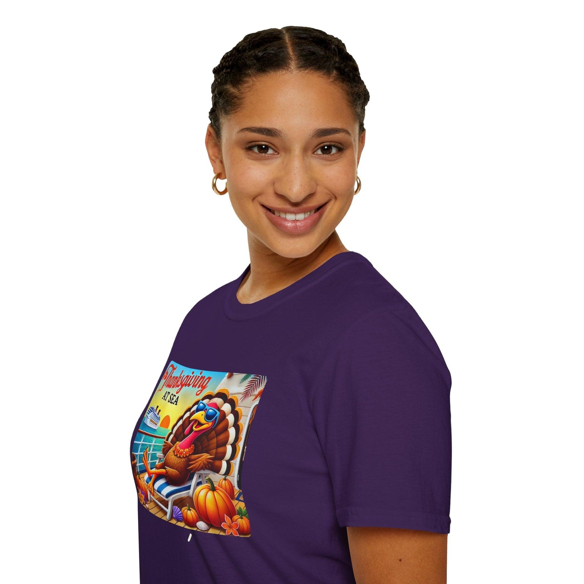 Turkey on Vacation - Gobble 'til You Wobble on the Open Seas! 🦃🚢 Unisex T-Shirt 🍂 - Whippie's