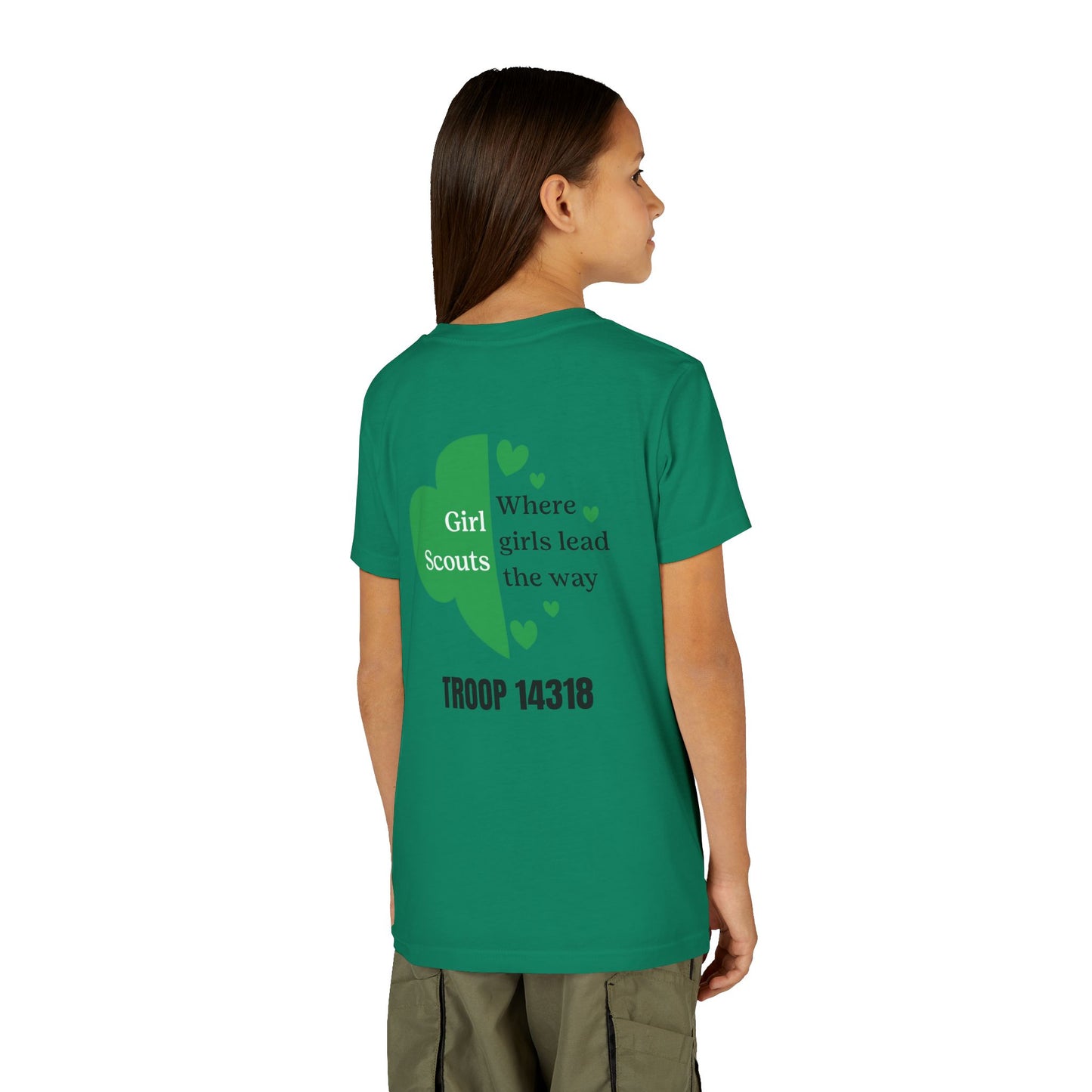 Personalized Girl Scout Trefoil Troop Tee | Girls Lead the Way -Youth