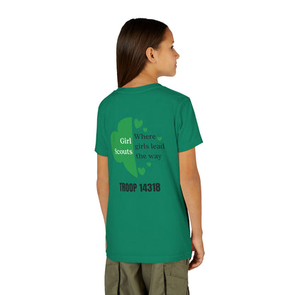 Personalized Girl Scout Trefoil Troop Tee | Girls Lead the Way -Youth